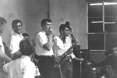 The Jaywoods at the Pascoe Vale RSL Hall in early 1960 - Johnny Chester at the vocal microphone